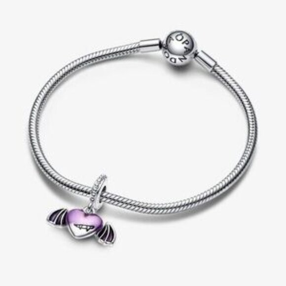Pandora Purple Bat Heart Charm - Picture 3 of 5